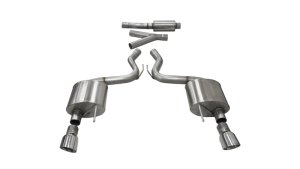 Ford Mustang Performance Exhaust - Dual Rear Exit - CORSA Performance - Cat-Back Sport with Polished Tips - `15-`17